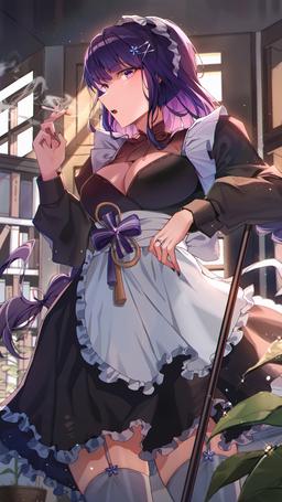 Mommy Maid SHOGUN 💜 [Genshin Impact] (2880x5120)