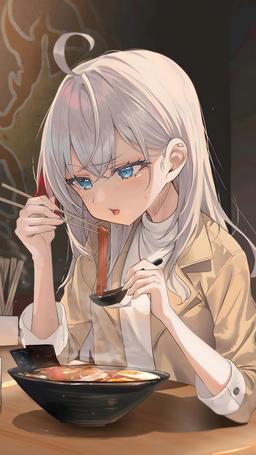 Alisa eating Ramen [Alya Sometimes Hides Her Feelings in Russian] (2250x4000)