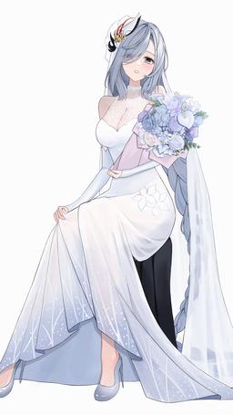 Bride SHENHE ❤️ [Genshin Impact] (2880x5120)              8K Version in Comments