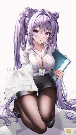 'Hot Office Lady' KEQING 💜 [Genshin Impact] (2250x4000)