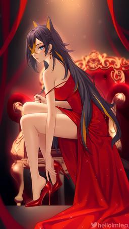 'Red Party Dress' DEHYA ❤️ [Genshin Impact] (2250x4000)  