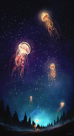 "Lily's adventures - Jellyfish" by CaellaighArt