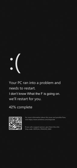 Dark version of windows error wallpaper