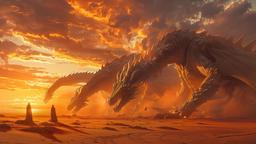 Dragons In Fiery Sunset [1920x1080]