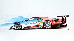 Ford GT Watercolor by Xavier Lescourret [3840x2160]