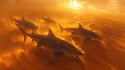 Sharks Swimming In Sand [1920x1080]