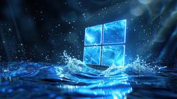 Futuristic Windows Logo In Water Splash [1920x1080]