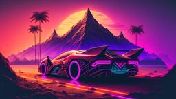 Futuristic Sports Car Sunset Scenery Digital Art [3840 x 2160]