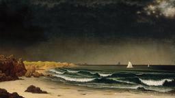 Approaching Storm: Beach near Newport by Martin Johnson Heade, 1861-1862 [3840x2160]