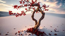 Red Leaves, White Sand [2560x1440]